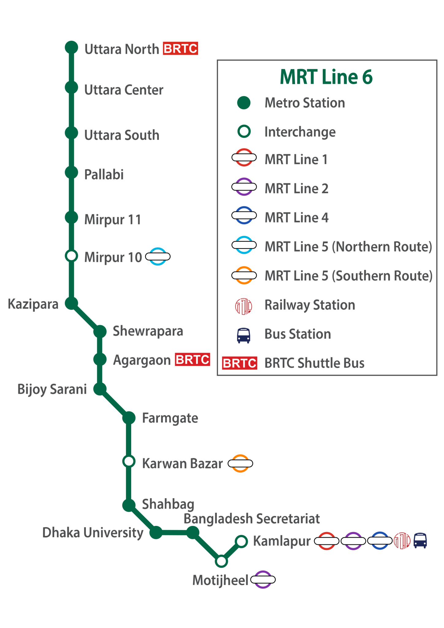 Mrt Integrated Map.pdf Dhaka Metro Map 2026 — MRT Line 6 official route map (PDF)
